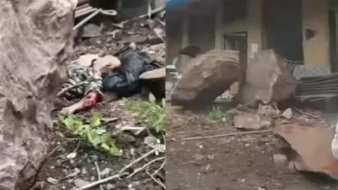 重庆云阳盛堡镇山石垮塌事件