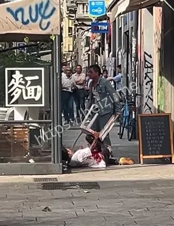 老外砍伤中国人