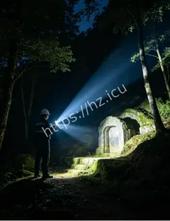 山野夜间莫名晃动光影